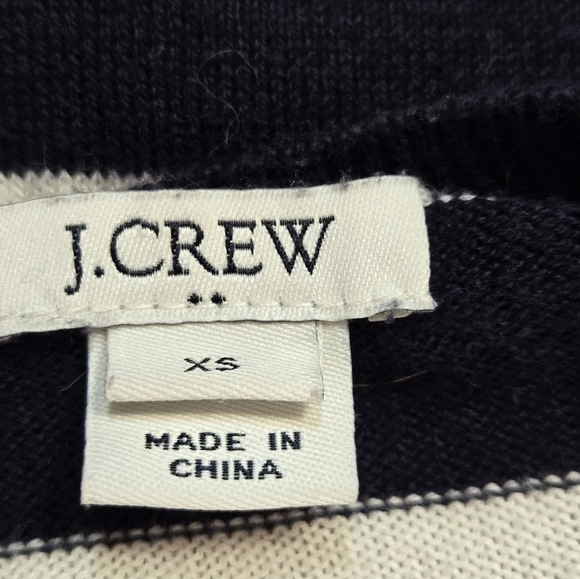 J. CREW Navy And White Striped Cotton Top With Sleeping Koala Bear. Size XS - Picture 6 of 9